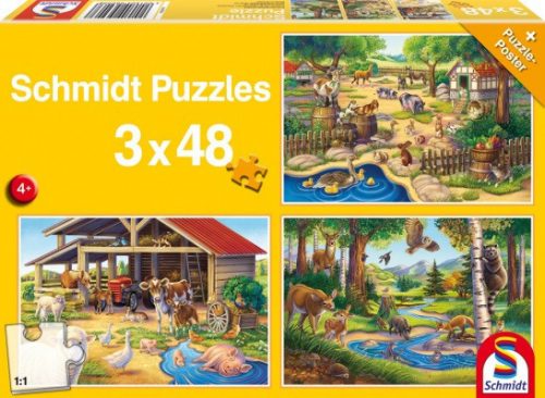 Schmidt Puzzle My Favorite Animals, 3x48 pcs (56203)