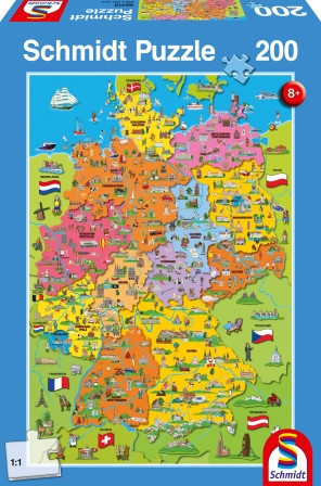 Schmidt Puzzle Cartoon map of Germany 200 db (56312)