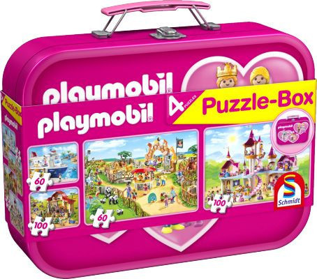 Schmidt Playmobil - Puzzle-Box pink, 2x60, 2x100 db (56498)