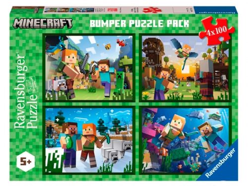 Ravensburger Puzzle 4x100 db - Minecraft (5716)