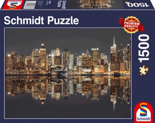 Schmidt Puzzle New York Skyline bei Nacht, 1500 db  (58382)