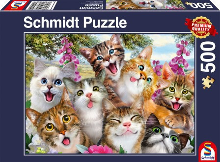 Schmidt Puzzle Macska szelfi, 500 db (58391)