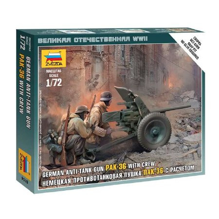 Zvezda German Anti-Tank Gun PAK-36 with Crew 1:72 (6114)