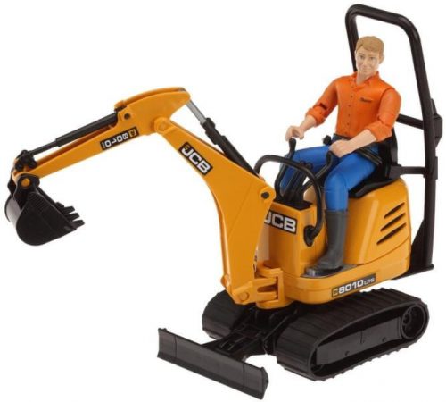 Bruder Bworld - JCB Micro excavator 8010 CTS építőipari munkással (62002)