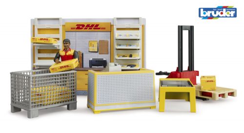 Bruder bworld DHL bolt, kézi hidraulikus emelővel (62251)