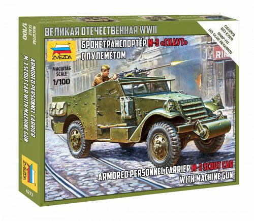 Zvezda Soviet M-3 Scout Car with Machine Gun 1:100 (6273)