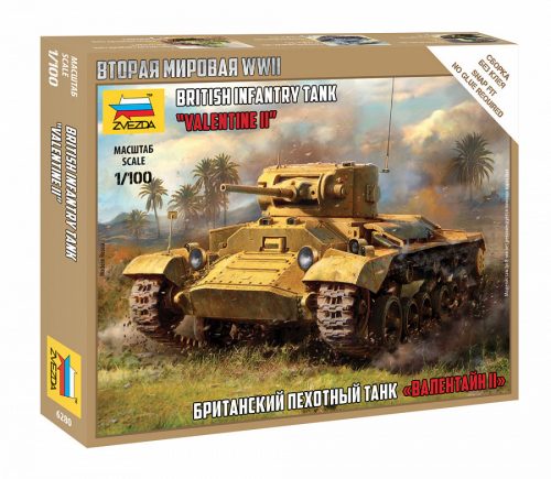 Zvezda British Infantry Tank Valentine II 1:100 (6280)