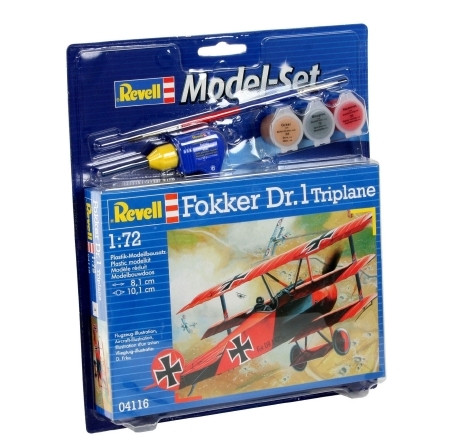 Revell Fokker Dr. 1 Triplane makett 1:72 makett készlet festékkel és kiegészítőkkel (64116)