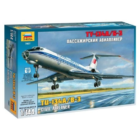 Zvezda Tupolev Tu-134B 1:144 makett repülő (7007)