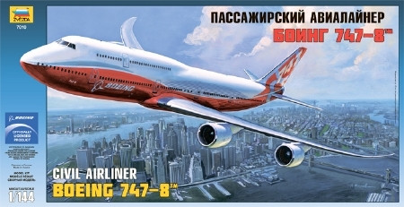 Zvezda Boeing 747-8 1:144 makett repülő (7010)