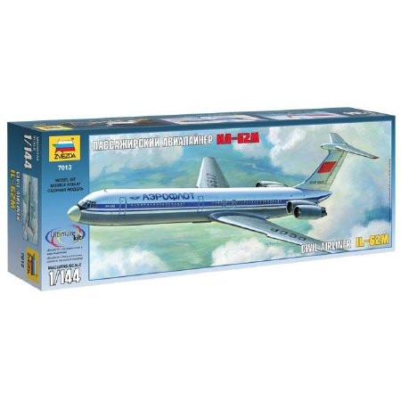 Zvezda Ilushin Il-62M makett 1:144 makett repülő (7013)