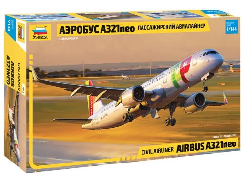 Zvezda A-321NEO 1:144 makett repülő (7043)