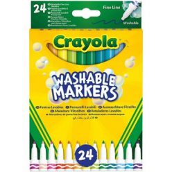   Crayola: Lemosható, vékonyhegyű filctoll készlet - 24 db-os