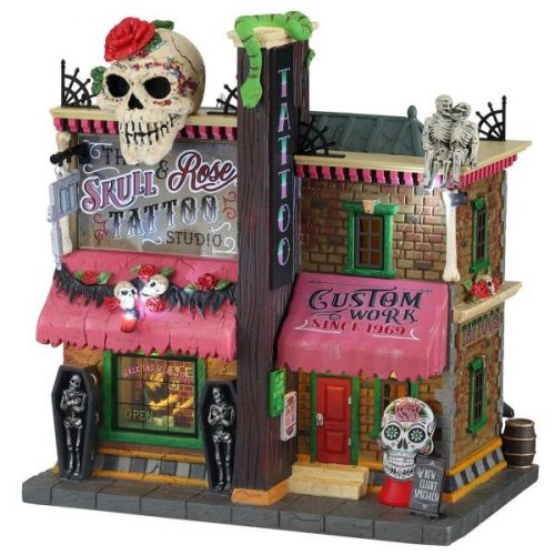 Lemax the skull and rose tattoo studio Spooky Town