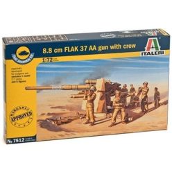   Italeri: 8.8 cm FLAK 37 AA löveg makett katonákkal, 1:72 7512s