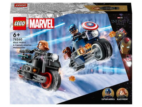 LEGO 76260 Super Heroes Fekete Özvegy és Amerika Kapitány motorkerékpárok