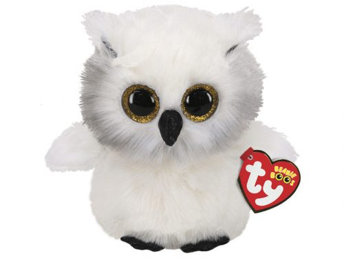 TY: Beanie Boos AUSTIN fehér bagoly 15cm