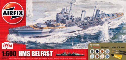 Airfix HMS Belfast Gift Set 1:600 makett készlet festékkel és kiegészítőkkel (A50069)