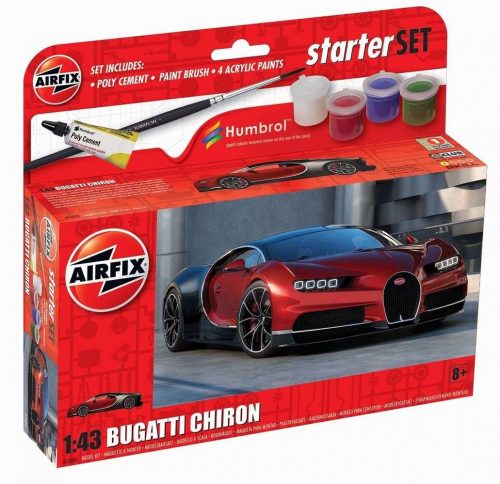 Airfix Bugatti Chiron 1:43 makett készlet festékkel és kiegészítőkkel (A55005)