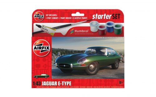 Airfix Small Starter Set Jaguar E-Type 1:43 makett készlet festékkel és kiegészítőkkel (A55009)