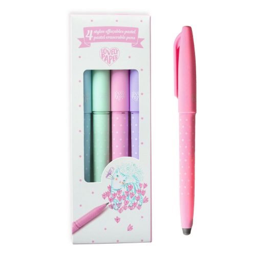 Djeco Letörölhető filctoll készlet - 4 pasztell színű - 4 Pastel erasable pens