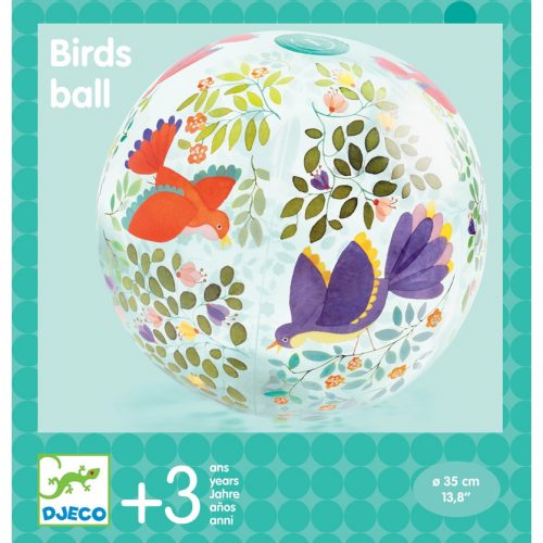 Djeco Felfújható labda, Ø 35 cm - Madárkák - Birds ball