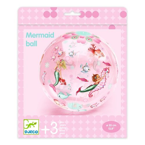 Djeco Felfújható labda, Ø 35 cm - Sellős labda - Mermaid Ball