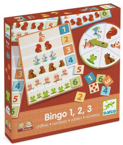 Djeco Fejlesztő játék - Bingó a számokkal - Eduludo Bingo 1, 2, 3 numbers