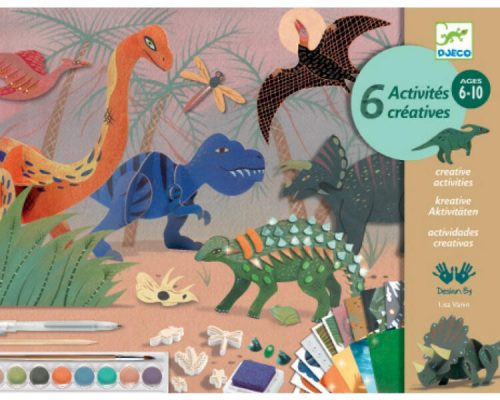 Djeco Kreatív műhely - 6 technika 1 dobozban - Dinoszauruszok világa - Dino Box