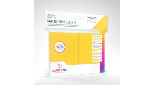 GameGenic Matte Prime Sleeves, sárga - 66x91mm (100 db/csomag)