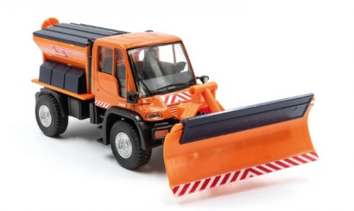 MB Unimog narancssárga színű hóeltakarító gép kotrólapáttal JC2105-K