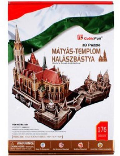 CubicFun 3D puzzle Mátyás-templom és Halászbástya 176 db-os (MC128H)