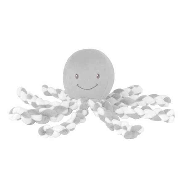 Nattou plüss játék 23cm Lapidou – Octopus - szürke-fehér