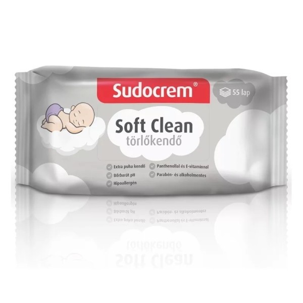 Sudocrem Soft clean törlőkendő 55 lap