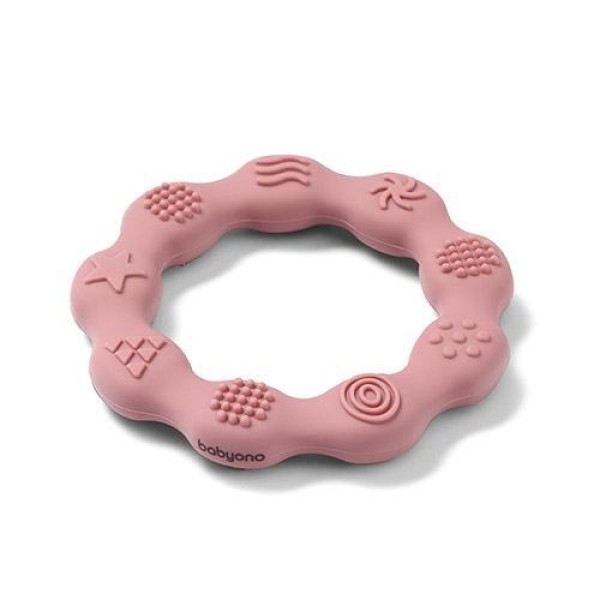 BabyOno RING rágóka – szilikon gyűrű - rózsaszín