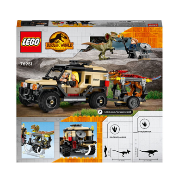 LEGO Jurassic World 76951 Pyroraptor és Dilophosaurus szállítás 