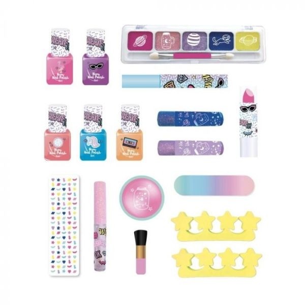 Canenco Create It ! Make-Up szett neon és csillámló színekkel, fém bőröndben (84171)