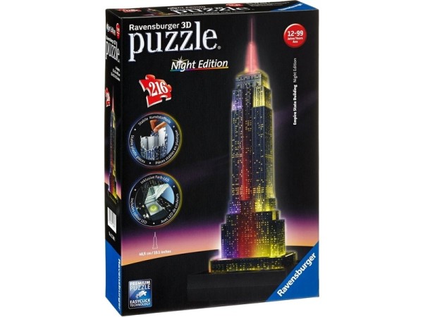 Ravensburger Night Edition - Empire State Building 3D puzzle 216 db-os (12566)
