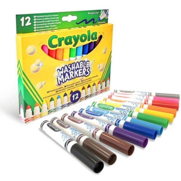 Crayola: Lemosható, tompahegyű filctoll készlet - 12 db-os (58-8340)