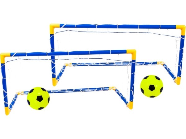 Műanyag focikapu készlet két labdával és pumpával (30307)