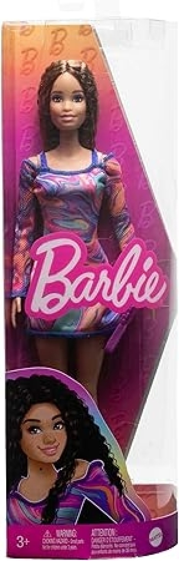 Mattel Barbie fashionista barátnők - színes márványos ruhában (HJT03)