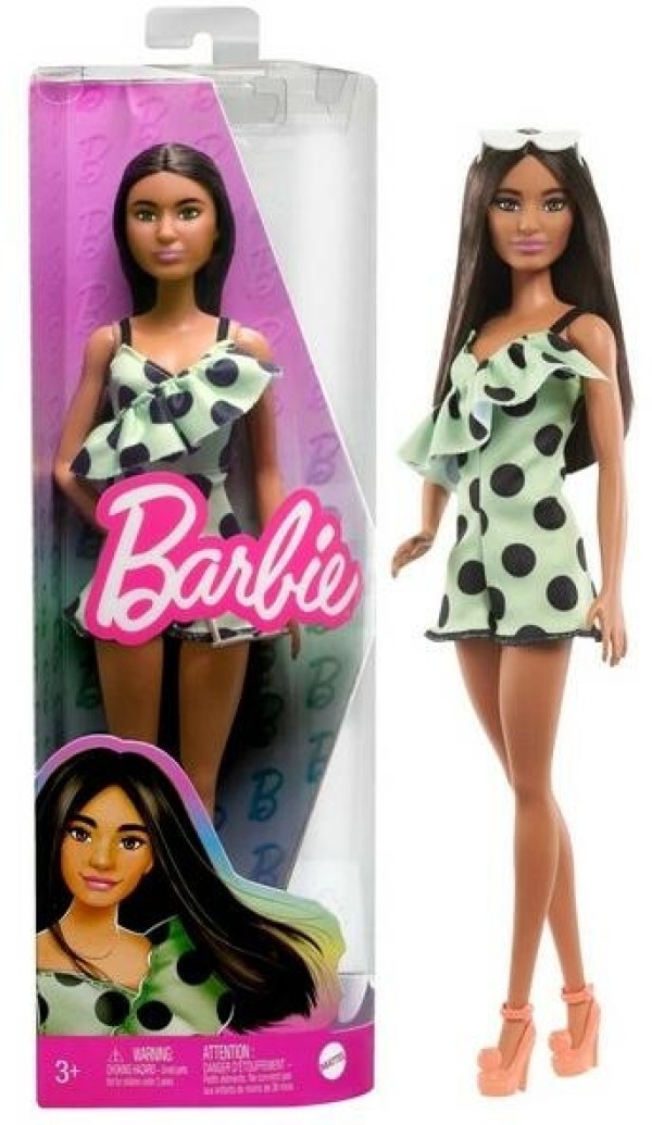 Mattel Barbie fashionista barátnők - fekete pöttyös ruhában (HPF76)