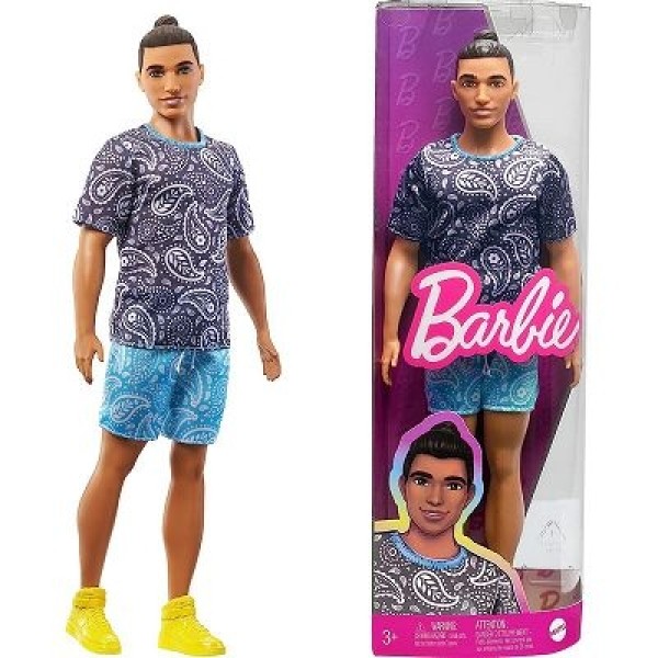 Mattel Barbie fashionista barátok fiú baba - kék rövidnadrágban (HPF80)