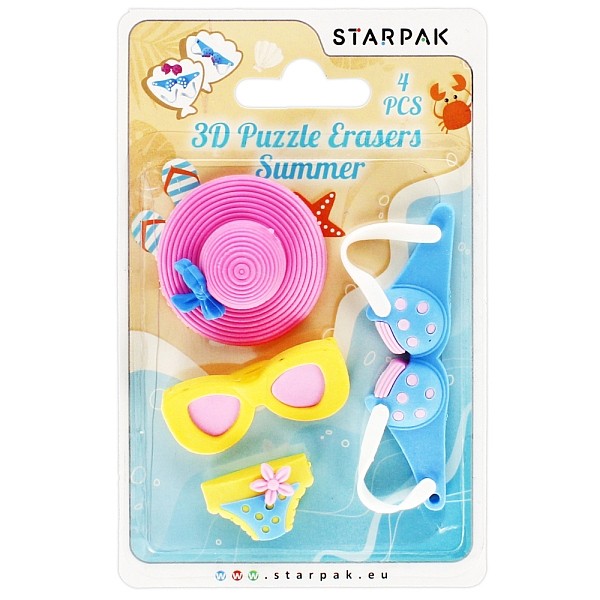 Starpak puzzle radír 4 db-os - Summer (505325)