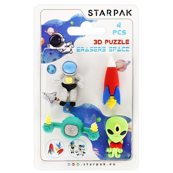 Starpak puzzle radír 4 db-os - Space (505320)