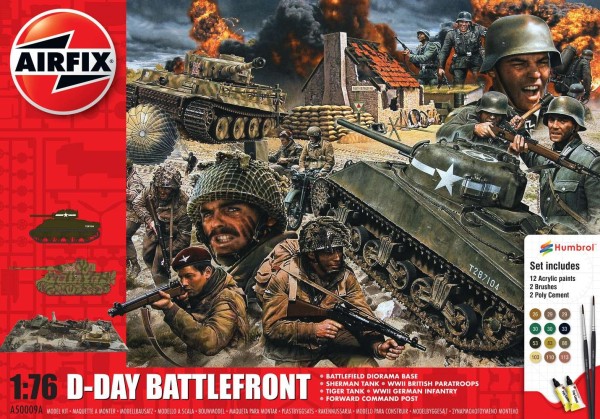 Airfix D-Day Battlefront Gift Set 1:76 makett készlet festékkel és kiegészítőkkel (A50009A)